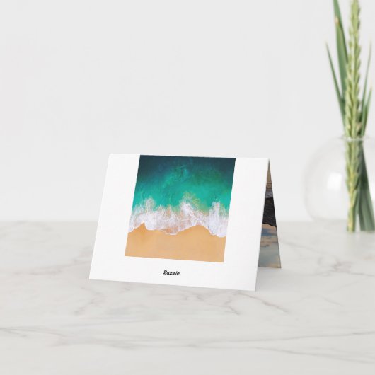 Sandy Beach Ocean Waves Carte de remerciements Mar (Dos)