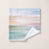 Sandy Beach Ocean Waves Coucher de soleil Couleur  (Gant de toilette)