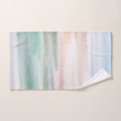 Sandy Beach Ocean Waves Coucher de soleil Couleur  (Serviette à main)