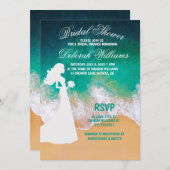 Sandy Beach Ocean Waves Invitation de douche nupti (Devant / Derrière)