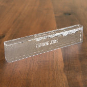 Sandy Beach Ocean Waves Monogram Custom Name Gift Naambordje (Zijkant)