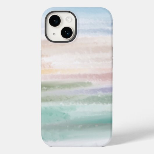 Sandy Beach Ocean Waves Sunset Abstracte Waterverf Case-Mate iPhone Case (Achterkant)