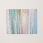 Sandy Beach Ocean Waves Sunset Abstracte Waterverf Legpuzzel (Horizontaal)