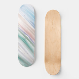 Sandy Beach Ocean Waves Sunset Abstracte Waterverf Skateboard