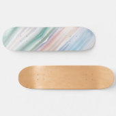 Sandy Beach Ocean Waves Sunset Abstracte Waterverf Skateboard (Horizontaal)