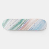 Sandy Beach Ocean Waves Sunset Abstracte Waterverf Skateboard (Horizontaal)
