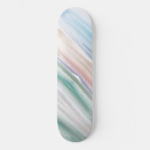 Sandy Beach Ocean Waves Sunset Abstracte Waterverf Skateboard (Voorkant)