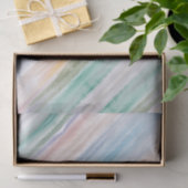 Sandy Beach Ocean Waves Sunset Abstracte Waterverf Tissuepapier (Geschenk)