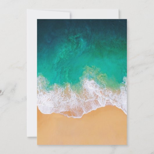 Sandy Beach, Ocean Waves Wedding Invitations (Dos)