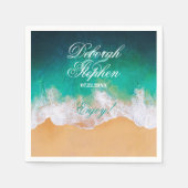 Sandy Beach Ocean Waves Wedding Servet (Voorkant)