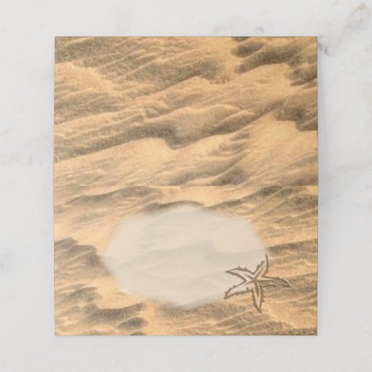 Sandy Beach Place Card (Buitenkant ongevouwen)