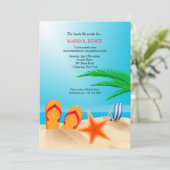 Sandy Beach Retraite Party Invitation (Debout devant)