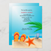 Sandy Beach Retraite Party Invitation (Devant / Derrière)