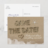Sandy Beach SAVE THE DATE Trouwdatum Briefkaart (Voorkant / Achterkant)