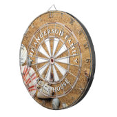 Sandy Beach Shells familienaam Beach House Dartbord (Voorkant Rechts)