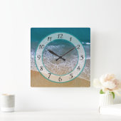 Sandy Beach Shore Ocean Waves Horloge (Maison)