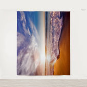 Sandy Beach Shore Ocean Waves Tapestry Wandkleed (Voorkant)