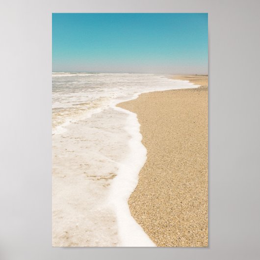 Sandy Beach Sky Waves Schuim Poster (Voorkant)