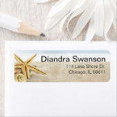 Sandy Beach Starfish Seashells Etiket (Insitu)