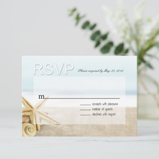 Sandy Beach Starfish Seashells RSVP (Debout devant)