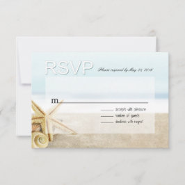 Sandy Beach Starfish Seashells RSVP Kaartje