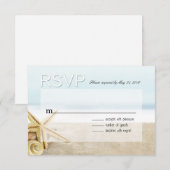 Sandy Beach Starfish Seashells RSVP Kaartje (Voorkant / Achterkant)