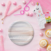 Sandy Beach Summer Tan Abstracte Waterverf Papieren Bordje (Feest)