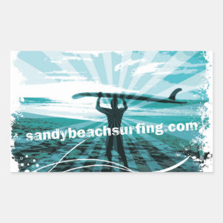Sandy Beach Surfen Logo Rechthoekige Sticker