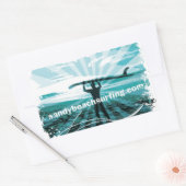 Sandy Beach Surfen Logo Rechthoekige Sticker (Envelop)