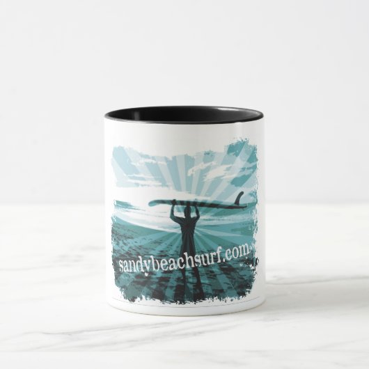 Sandy Beach Surfing Coffe Mug (Centre)