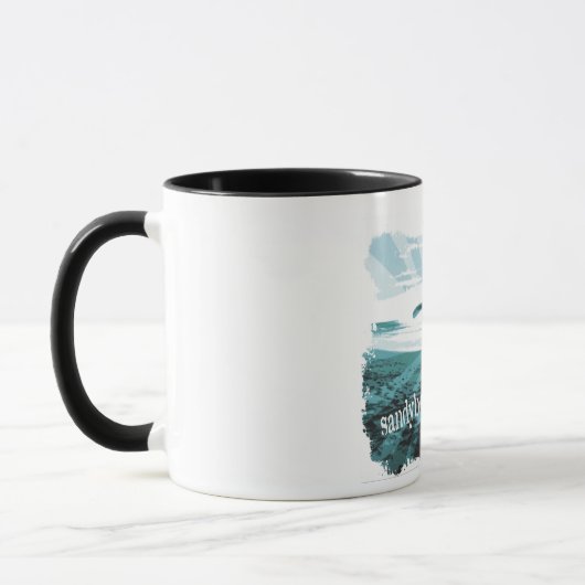 Sandy Beach Surfing Coffe Mug (Gauche)