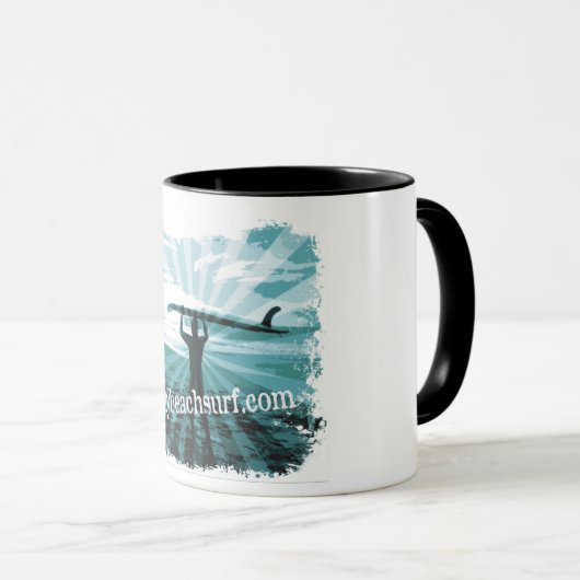 Sandy Beach Surfing Coffe Mug (Devant droit)