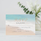 Sandy Beach Theme Seaside Beach Wedding Carte RSVP (Debout devant)