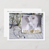 Sandy Beach Uw foto Bewaar de datum Aankondigingskaart (Voorkant / Achterkant)