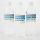Sandy Beach Water Bottle Étiquette Mariage Favoris (Bouteilles)
