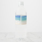 Sandy Beach Waterfles Label Bruiloft Favor Waterfles Etiket (Achterkant)