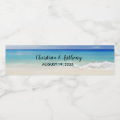 Sandy Beach Waterfles Label Bruiloft Favor Waterfles Etiket (Enkel label)