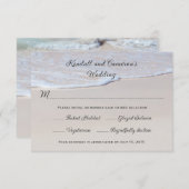 Sandy Beach Weddenschap RSVP-kaarten met menu (Voorkant / Achterkant)