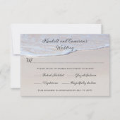 Sandy Beach Wedding Cartes RSVP Avec Menu (Devant)