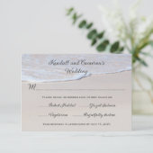 Sandy Beach Wedding Cartes RSVP Avec Menu (Debout devant)