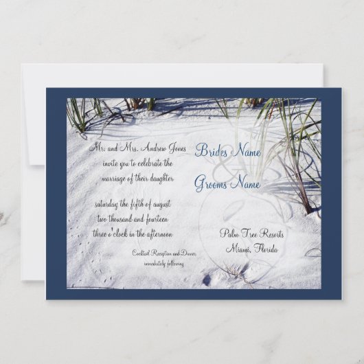 Sandy Beach Wedding Invitation (Devant)