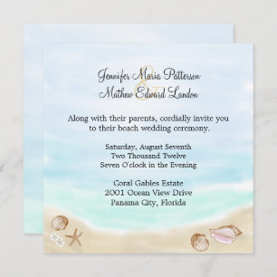 Sandy Beach Wedding Invitation