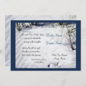 Sandy Beach Wedding Invitation Kaart (Voorkant / Achterkant)
