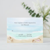 Sandy Beach Wedding RSVP Card Kaartje (Staand voorkant)