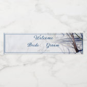 Sandy Beach Wedding Waterfles Etiket (Enkel label)