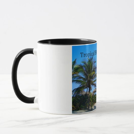 Sandy Beach with Palm Trees and An Ocean Uitzicht  Mok (Links)