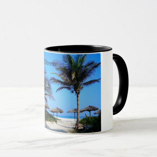 Sandy Beach with Palm Trees and An Ocean Uitzicht  Mok (Voorkant rechts)