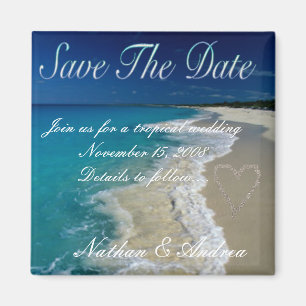 Sandy Beaches Save the Date Magneet