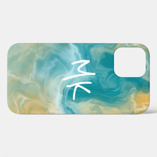 Sandy Brown Ocean Blue Fluid Art Case-Mate iPhone Case (Achterkant (horizontaal))