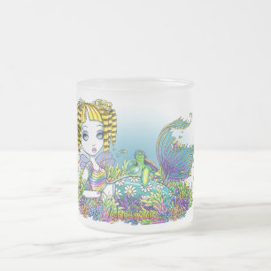 "Sandy" Cute Rainbow Fairy Mermaid Art Frosty Mok